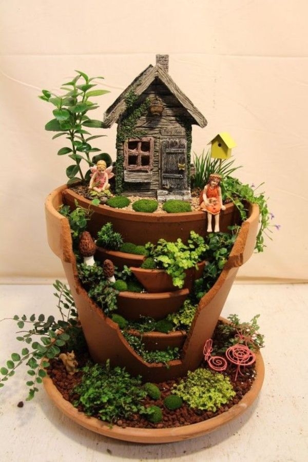 Broken Pot Fairy Garden