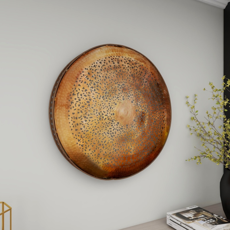 Bronze Metal Moroccan Print Wall Décor