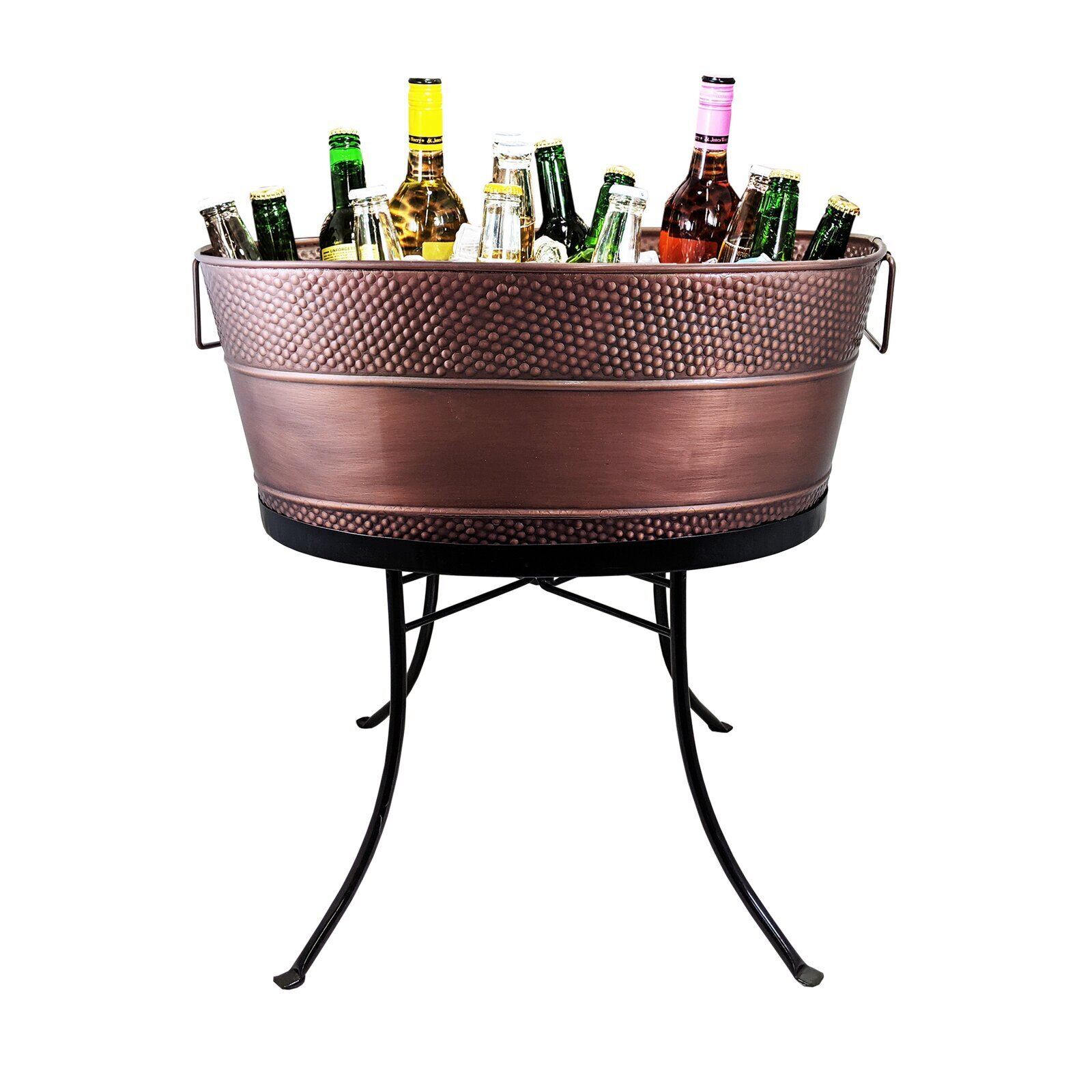 Bronzed Bin with Handles and Stand