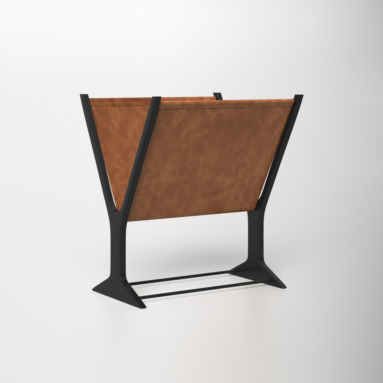 Brown Leather Magazine Holder