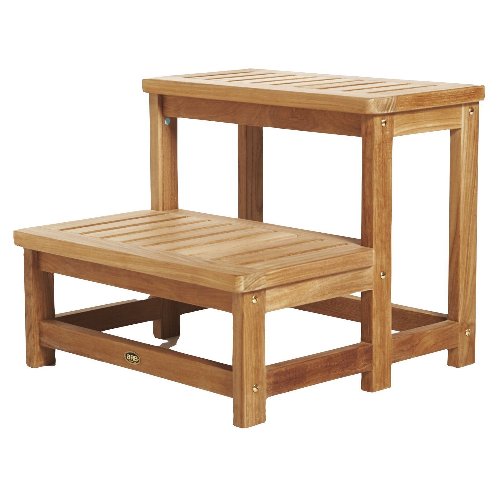 Brown Teak Wood Hot Tub Storage Steps 