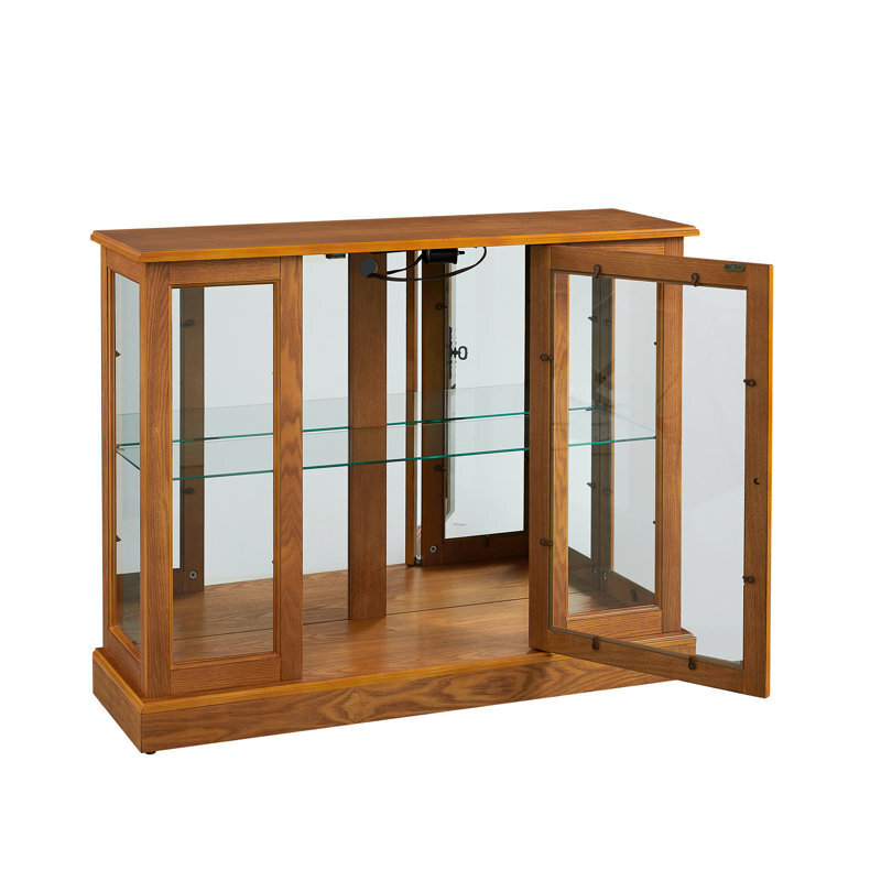 Brown wooden curio cabinet