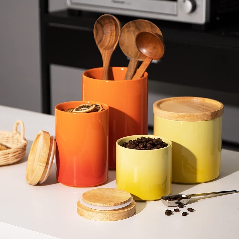 Burnt orange canister sets