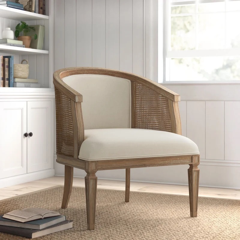 Cane Barrel Back Chair