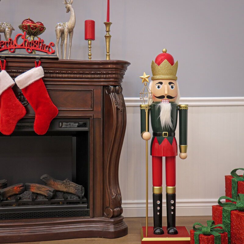 Cartoonish nutcracker in a tall design