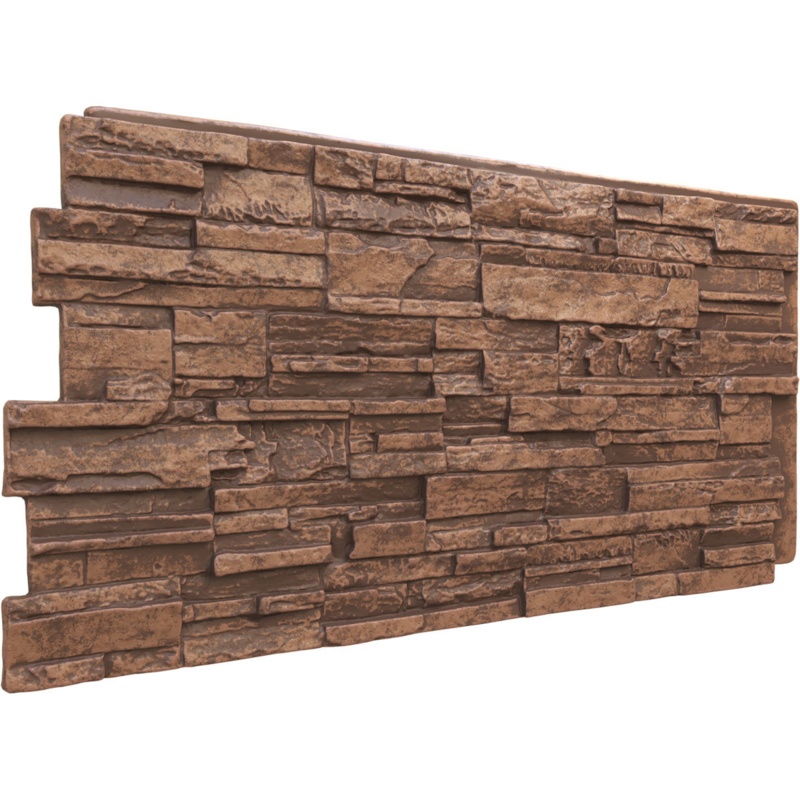 Cascade Stacked Faux Stone 24.75" x 48.63" Faux Wood Wall Paneling