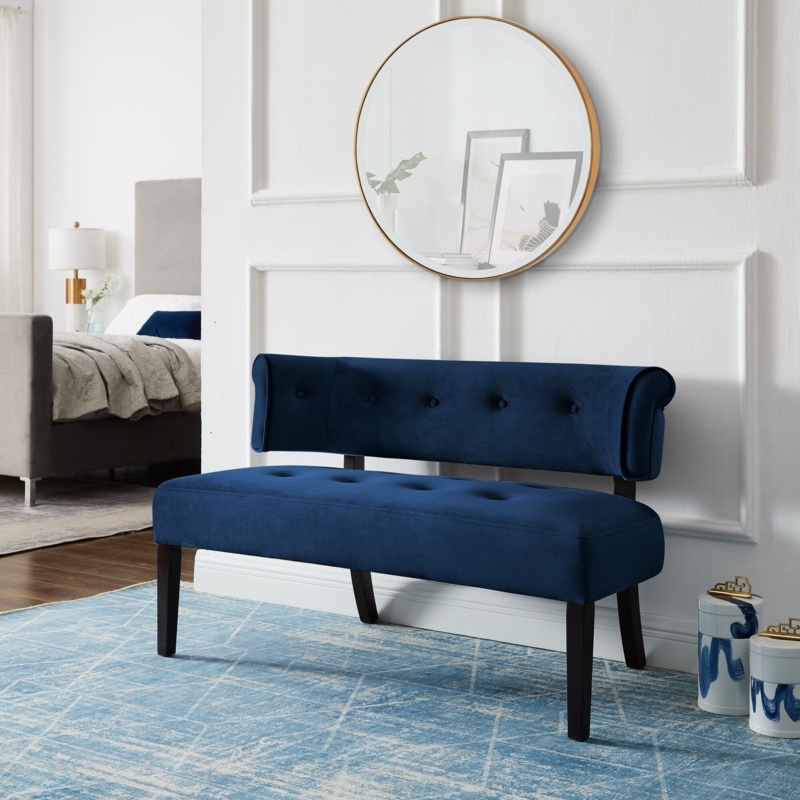 Cassius Linen Setee Upholstered Bench For Entryway Bedroom