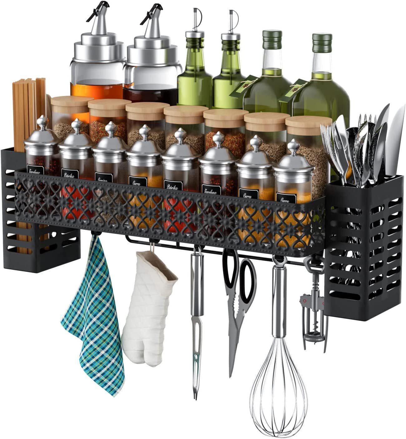 Cast Iron Wall Shelf with Baskets