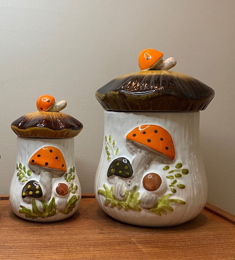 Ceramic Mushroom Canister Set