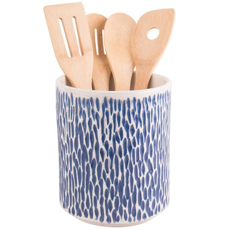 Ceramic utensil crock