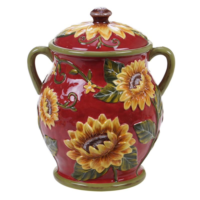 Certified International Sunset Sunflower 3.62 qt. Storage Jar