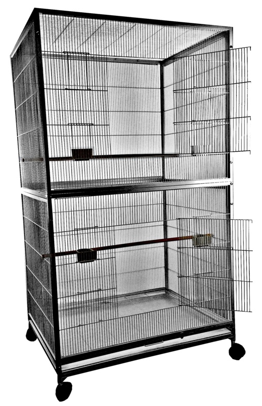 Chakia 72'' Iron Flat Top Breeder Bird Cage with Wheels