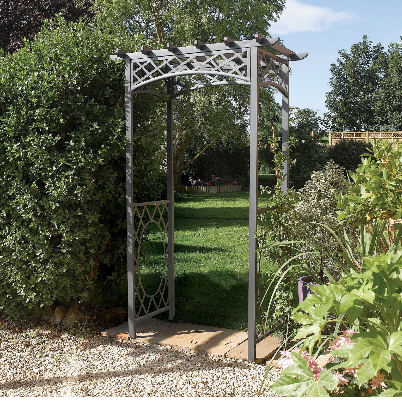 Charcoal Gray Steel Arbor