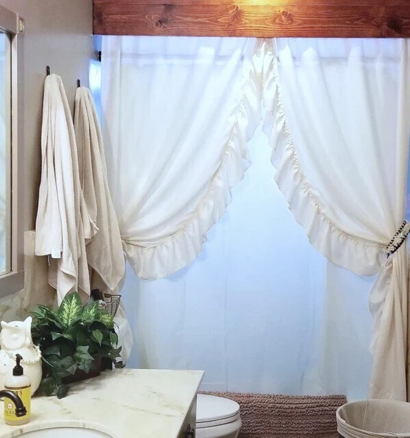 Charming Double Swag Shower Curtains