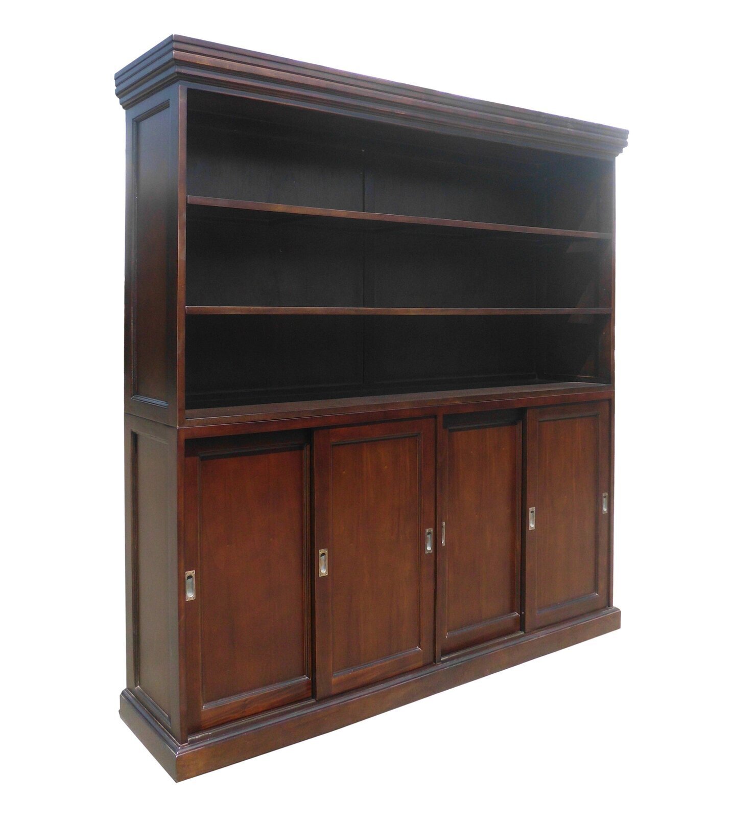 Cherry Bookcase With Sliding Doors