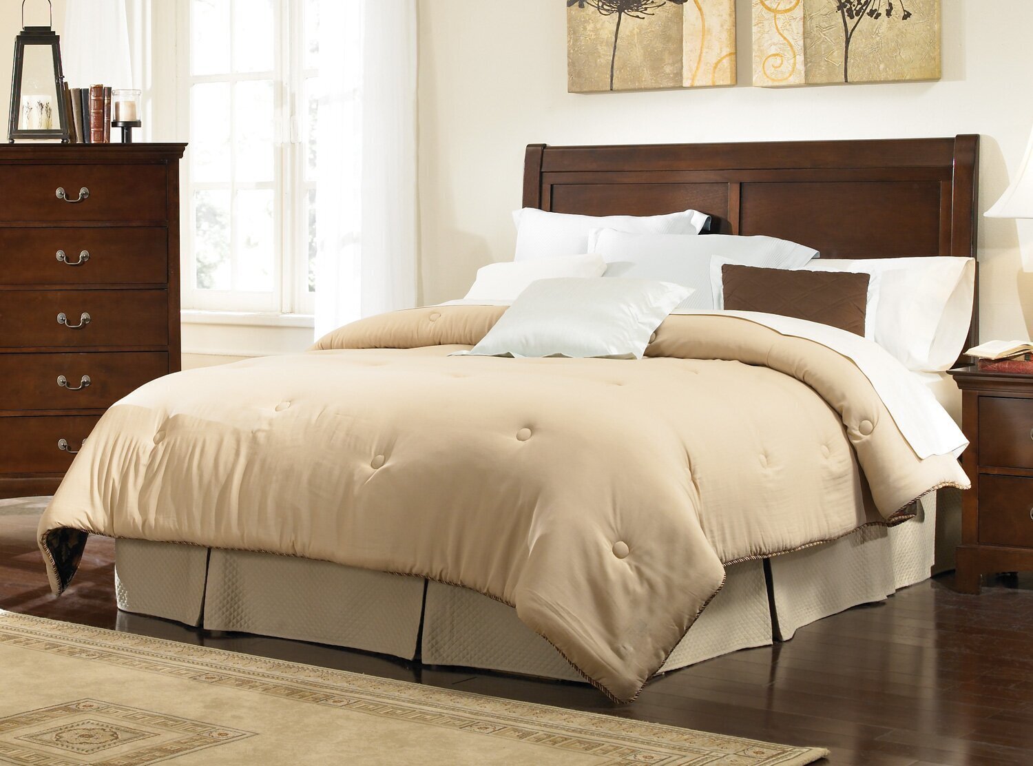 Cherry finish queen headboard