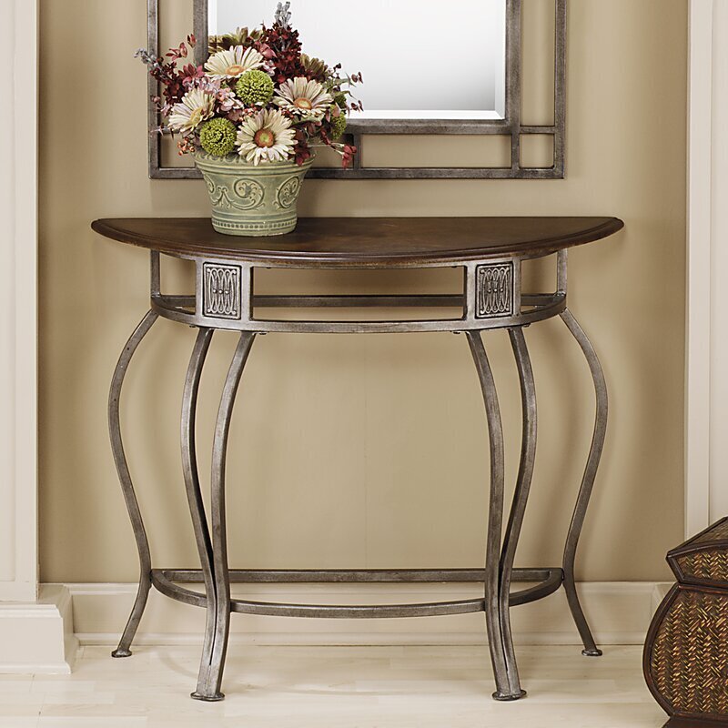 Cherry Wood Top Half Table For Wall