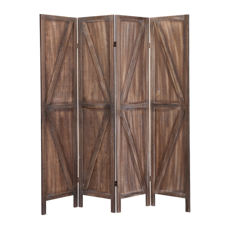 Chesterville 71.7'' W x 67'' H 4 - Panel Solid Wood Folding Room Divider
