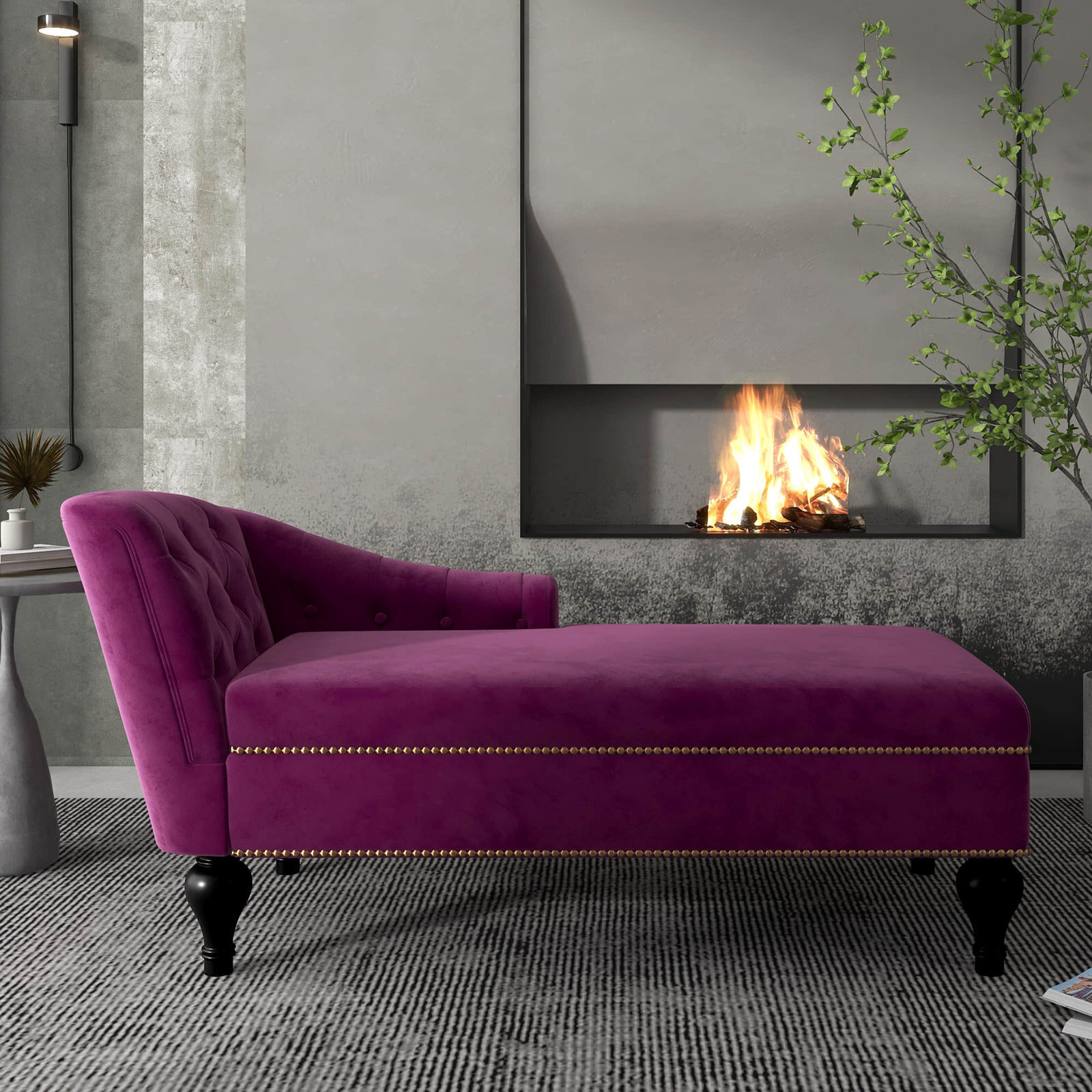 Chic One Arm Chaise Lounge