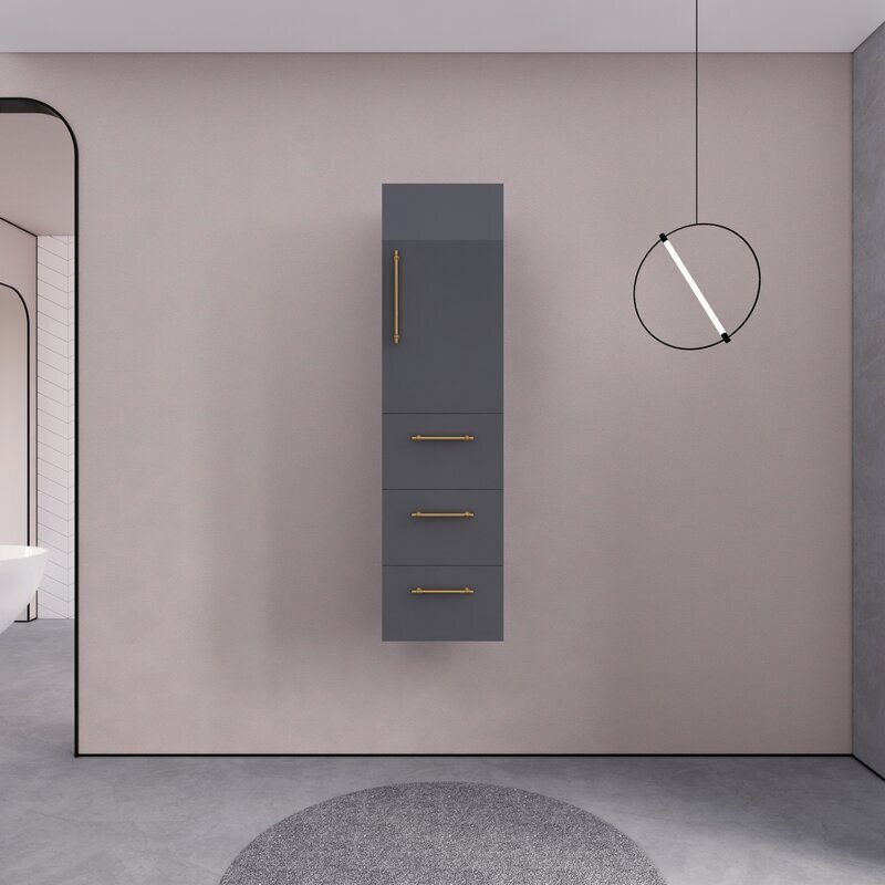 Chic Transitional Wall Mounted Cabinet With Drawers