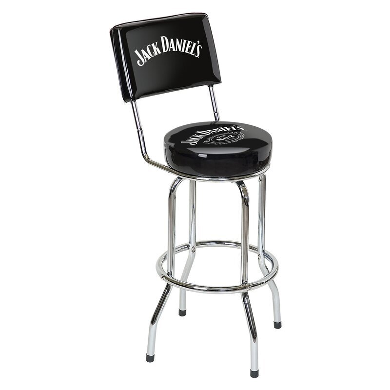 Chrome and Vinyl Jack Daniels Bar Stool