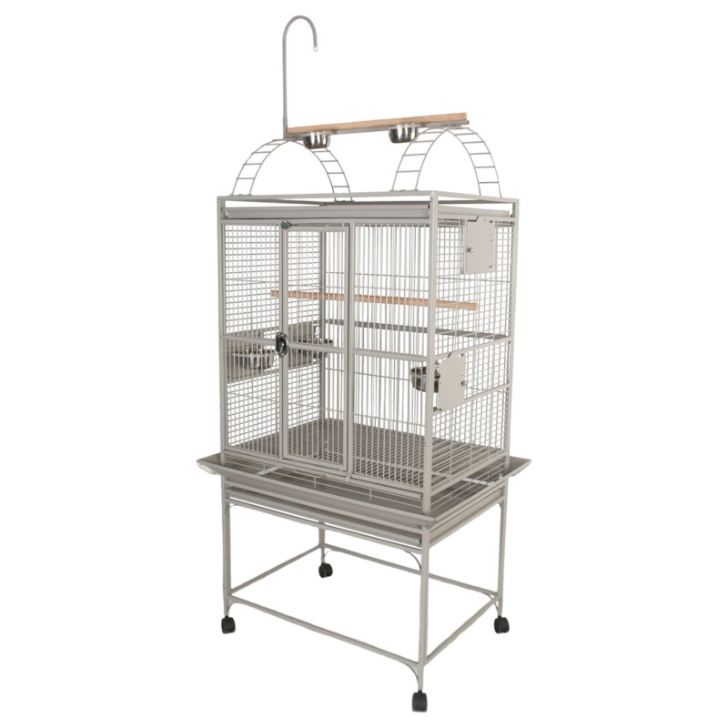 Cineas 66'' Iron Play Top Floor Bird Cage with Wheels