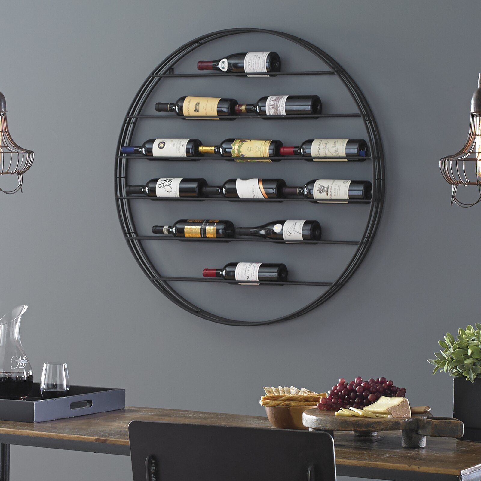 Circular Wrought Iron Wine Rack