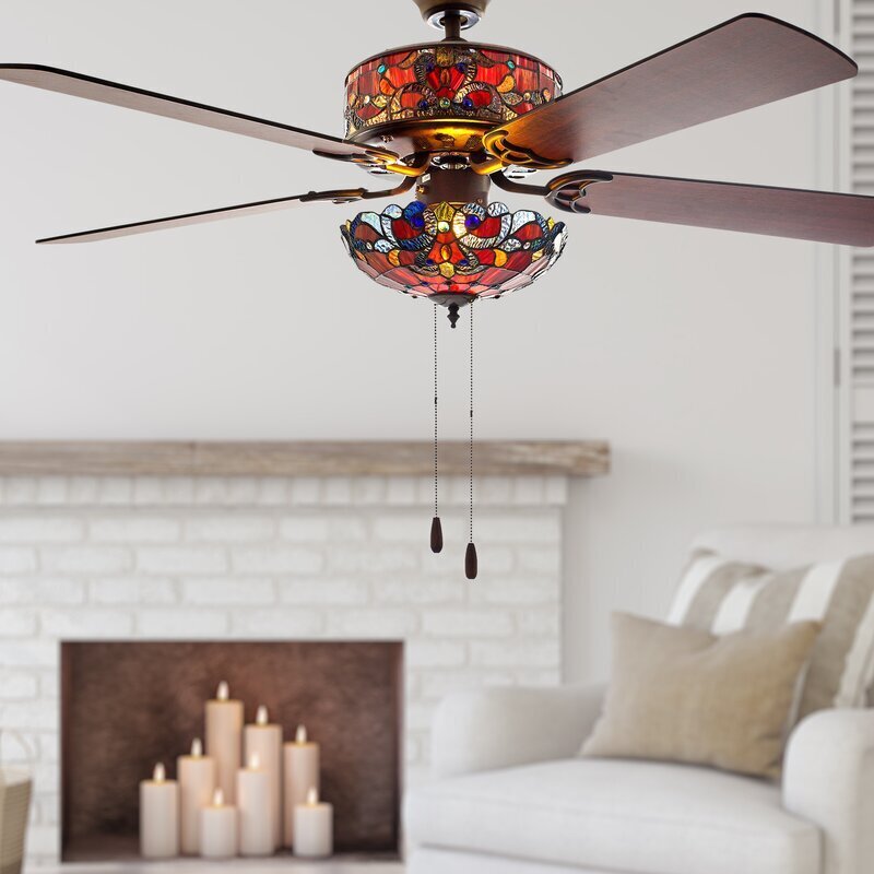 Classic Canopy Tiffany Style Ceiling Fan