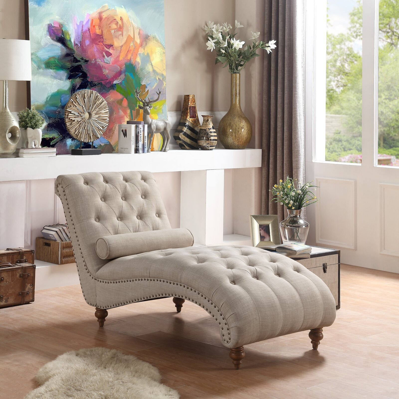 Classic, Comfortable, Curved Chaise Lounge