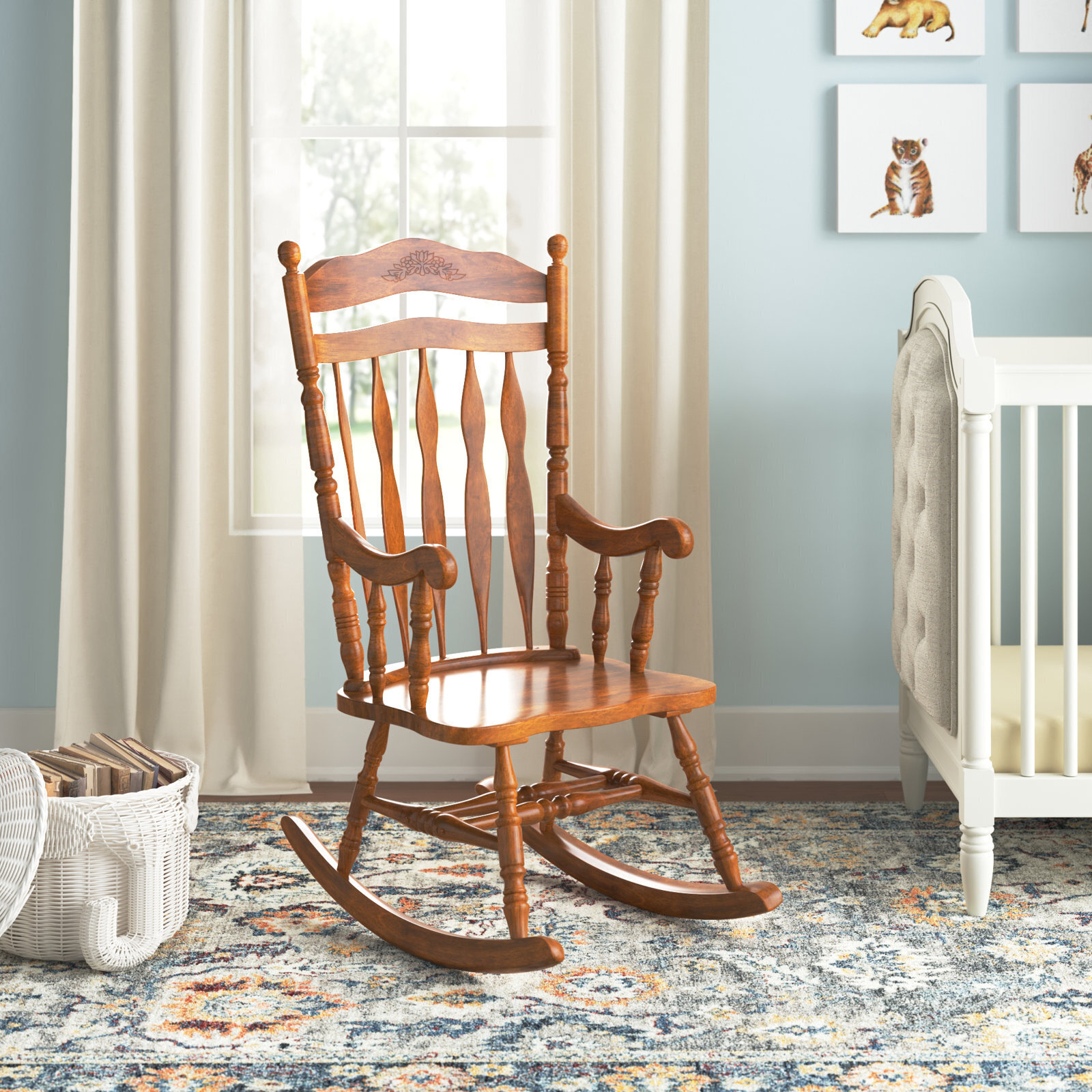 Classic nursery wood rocking chair