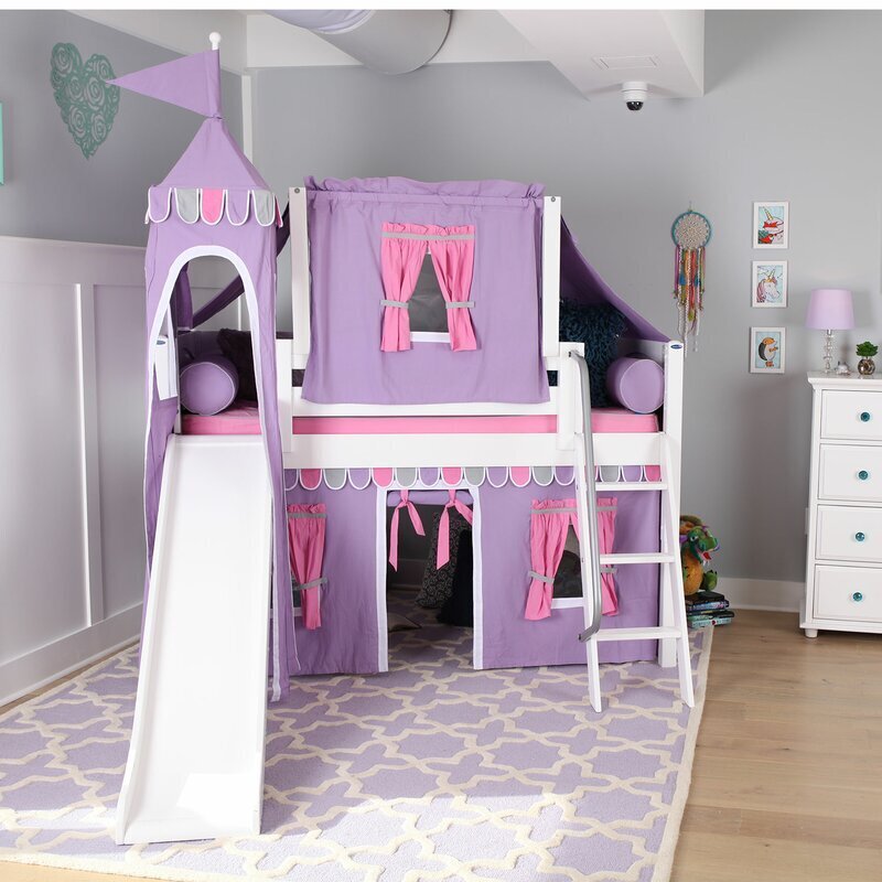 Classic Princess Loft Bed With Slide