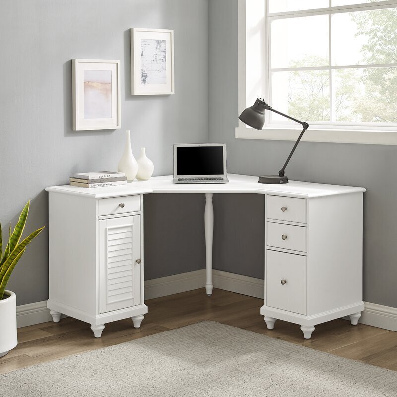 Classic White Croner Desk With Storage