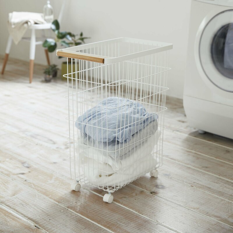 Classic White Metal Hamper with Handles
