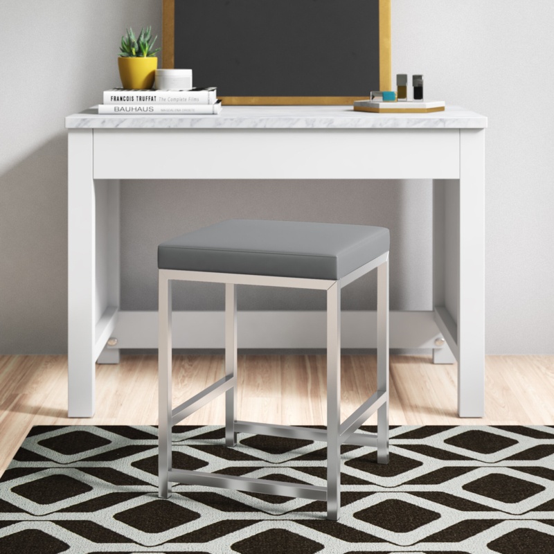 Claverton 19'' Tall Steel Vanity Stool
