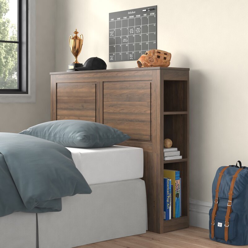 Clean Lined Wood Bookcase Headboard