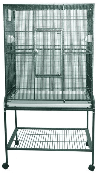 Clyde 62.25'' Iron Flat Top Floor Bird Cage with Wheels