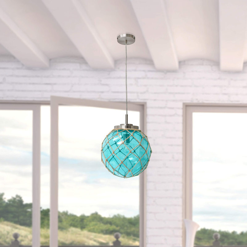 Coastal aqua pendant lamp