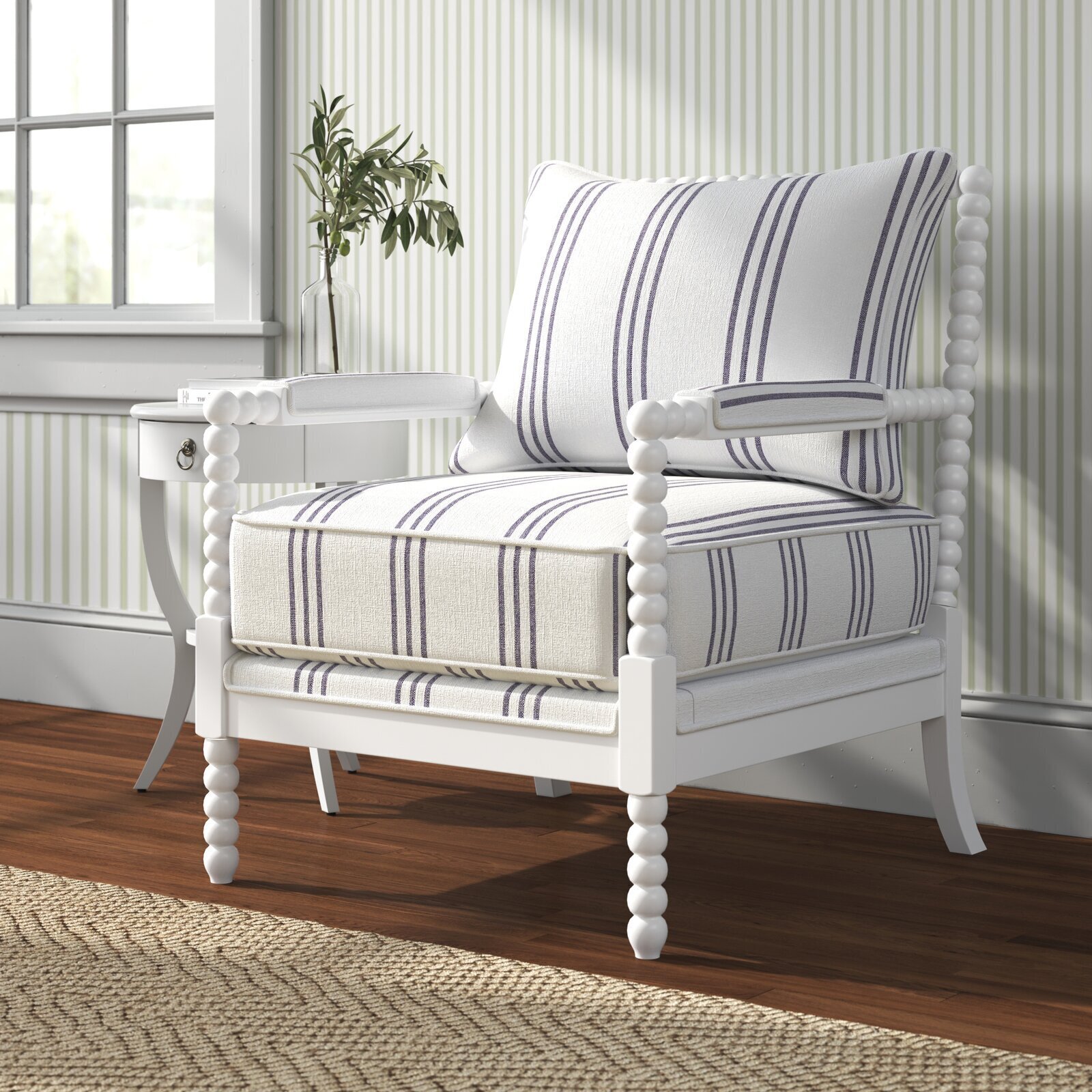 Coastal Chic Striped Armchair