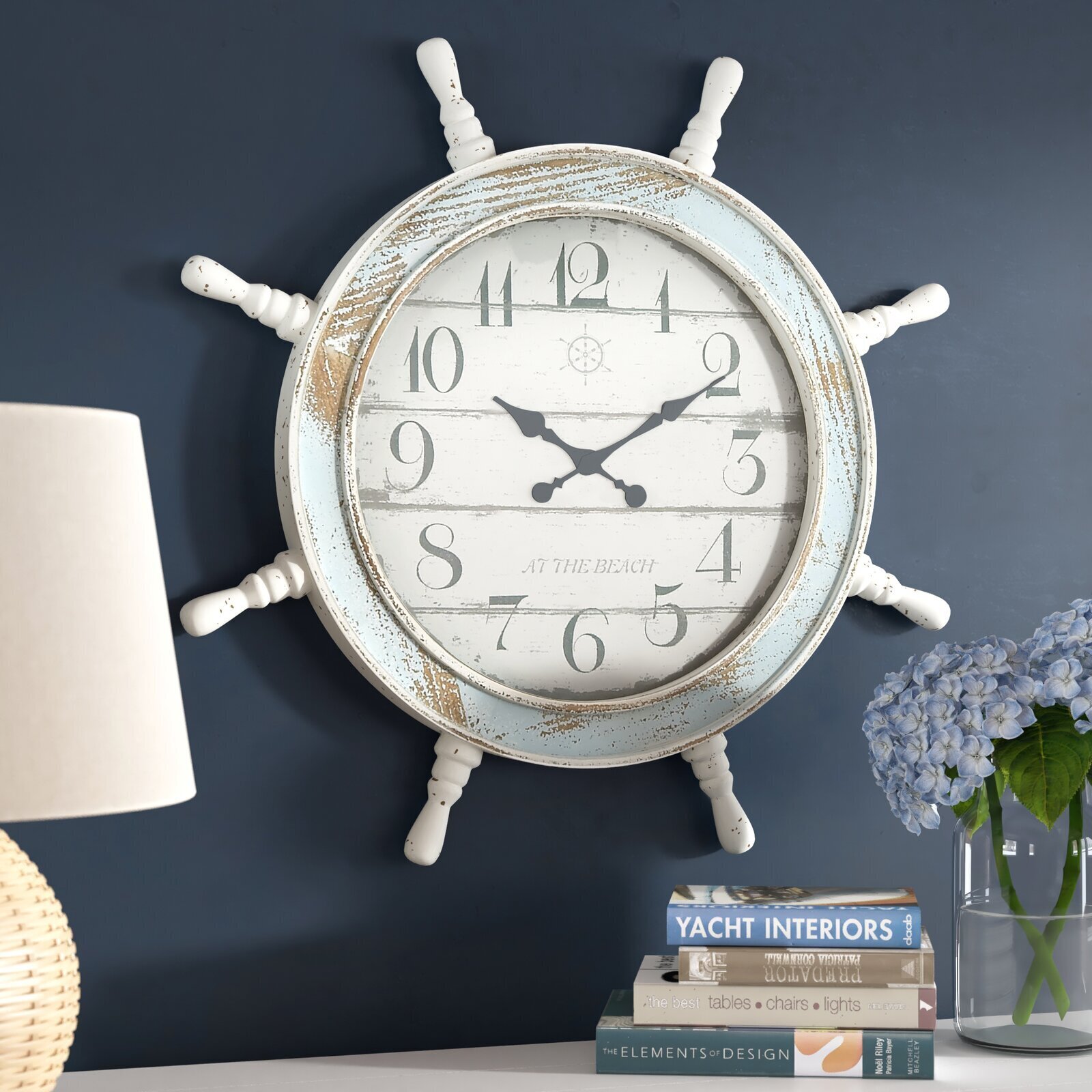 Coastal inspired large kitchen clock 