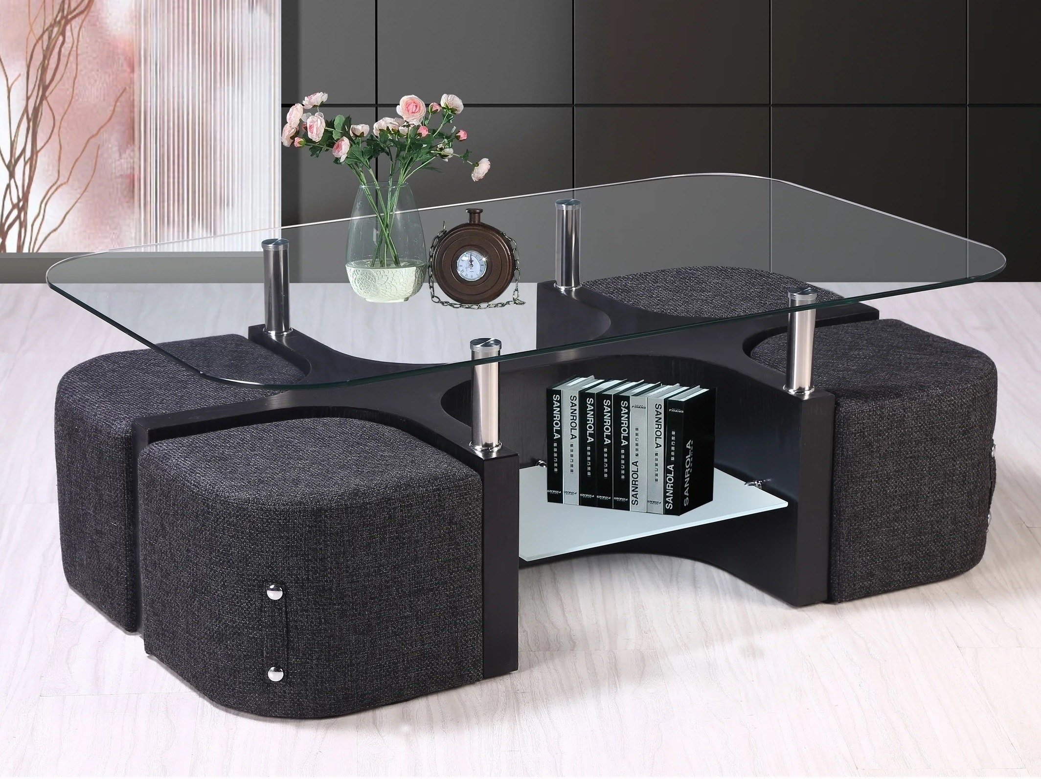 Coffee Table With Four Ottoman Seats