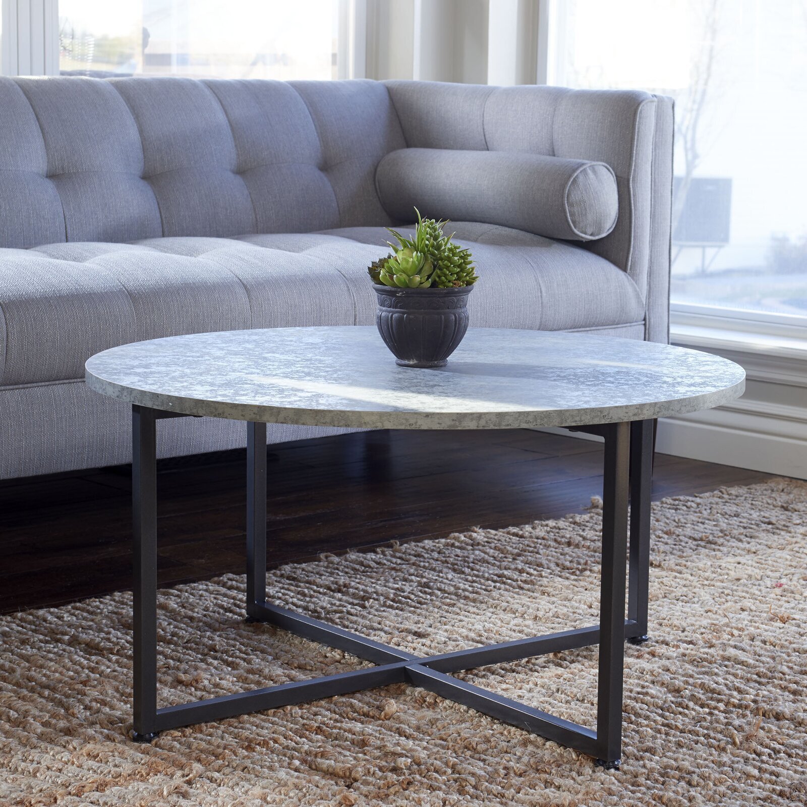 Coffee table with slate style top