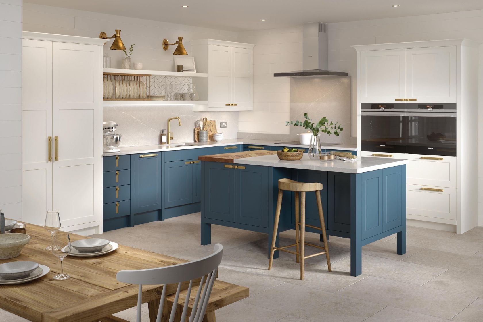 Cohesive kitchen with a central island
