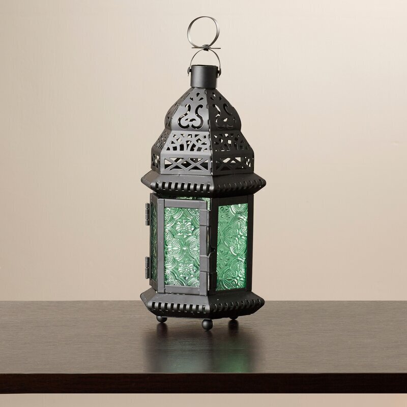 Colored Glass Kalidoscope Candle Lantern