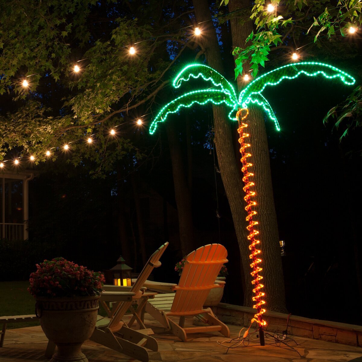 Colorful Palm Leaf Floor Lamp