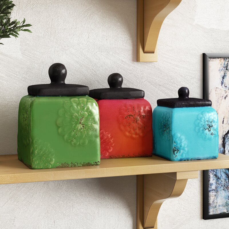 Colorful Square Ceramic Canister Set