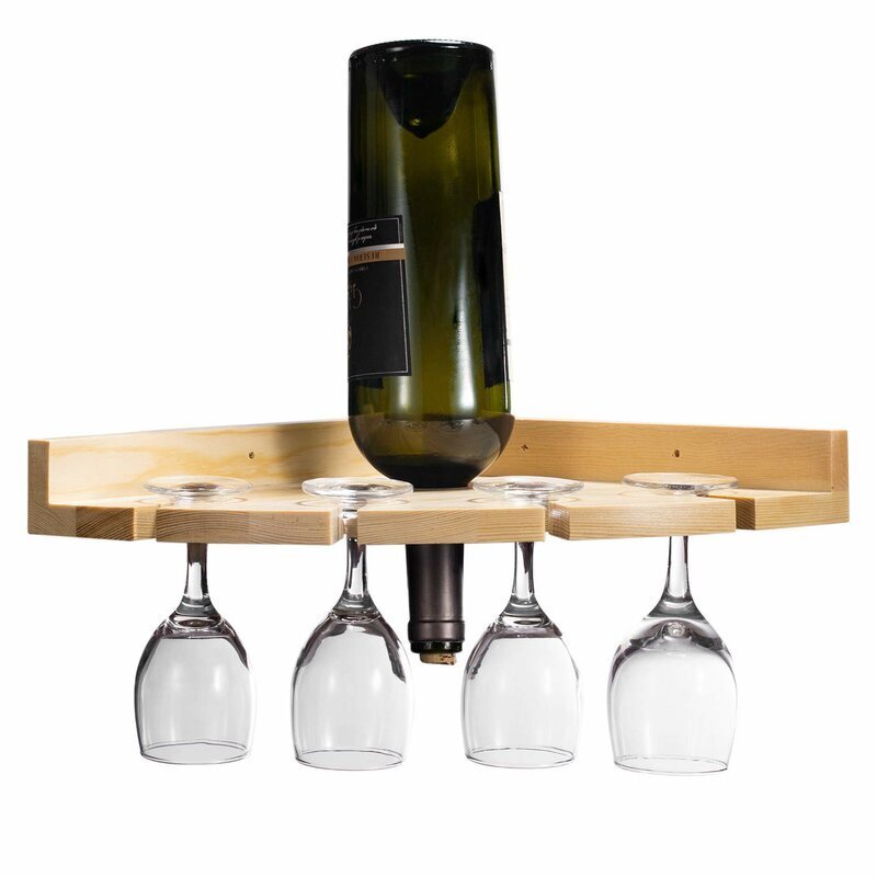Compact Corner Wine Glass Rack