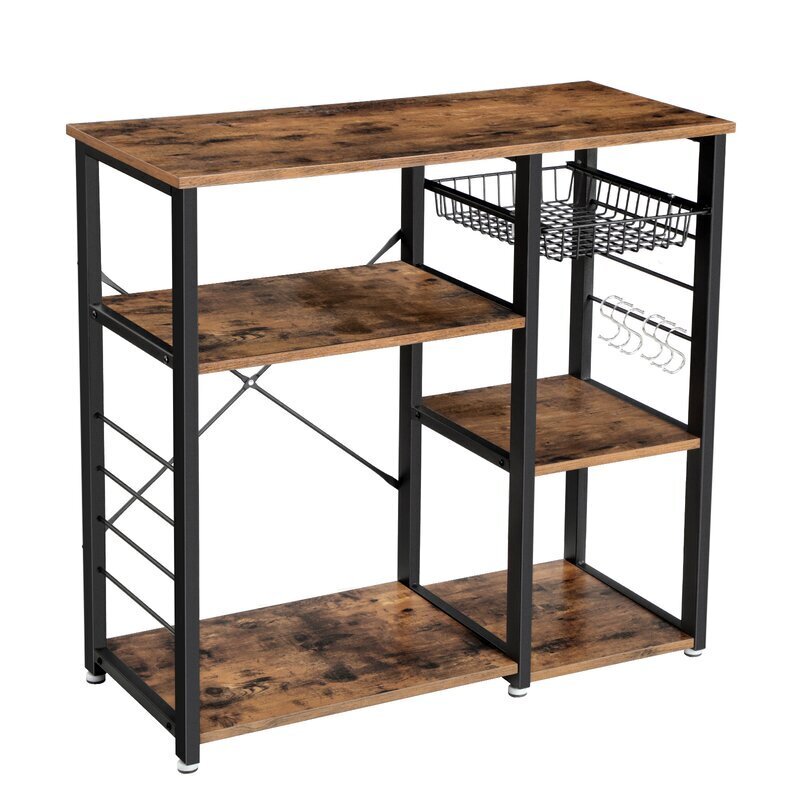 Compact Mixed Material Microwave Cart