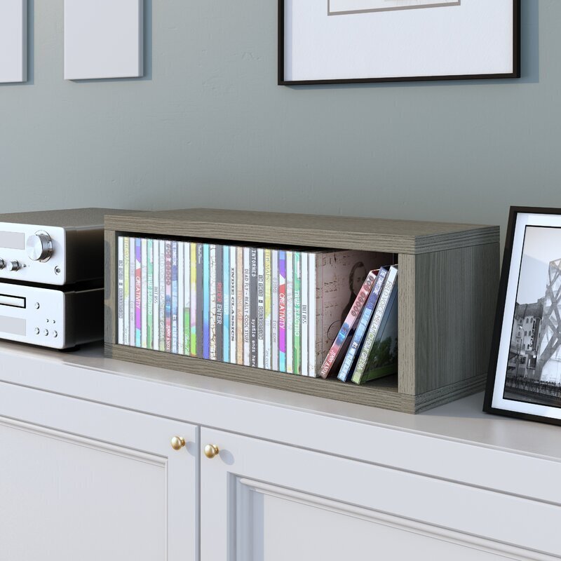 Compact storage media shelf