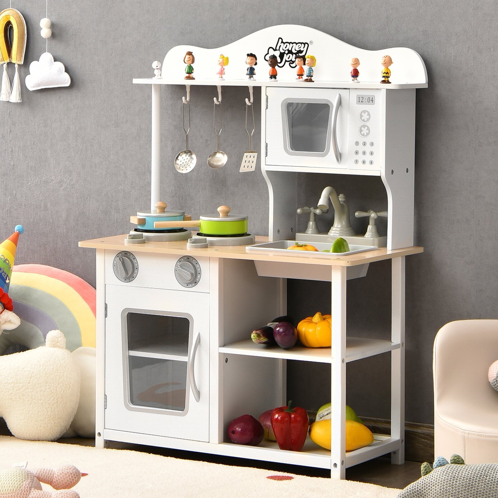 Compact White Kids Wooden Kitchen