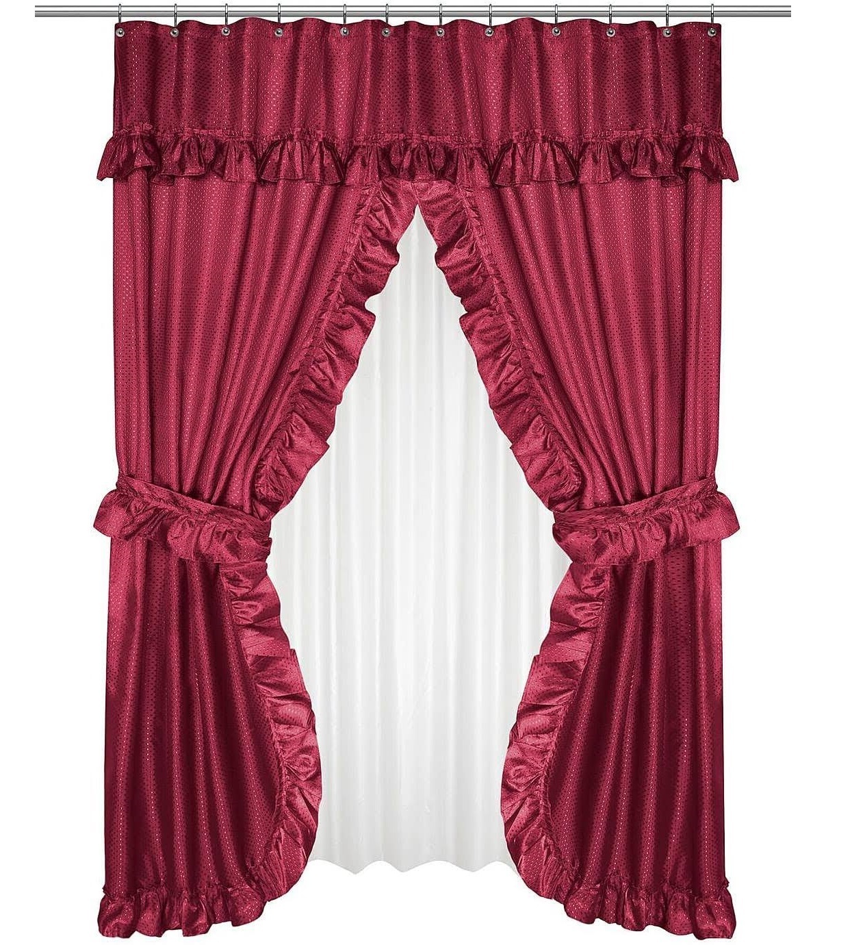 Complete Double Swag Shower Curtain Set